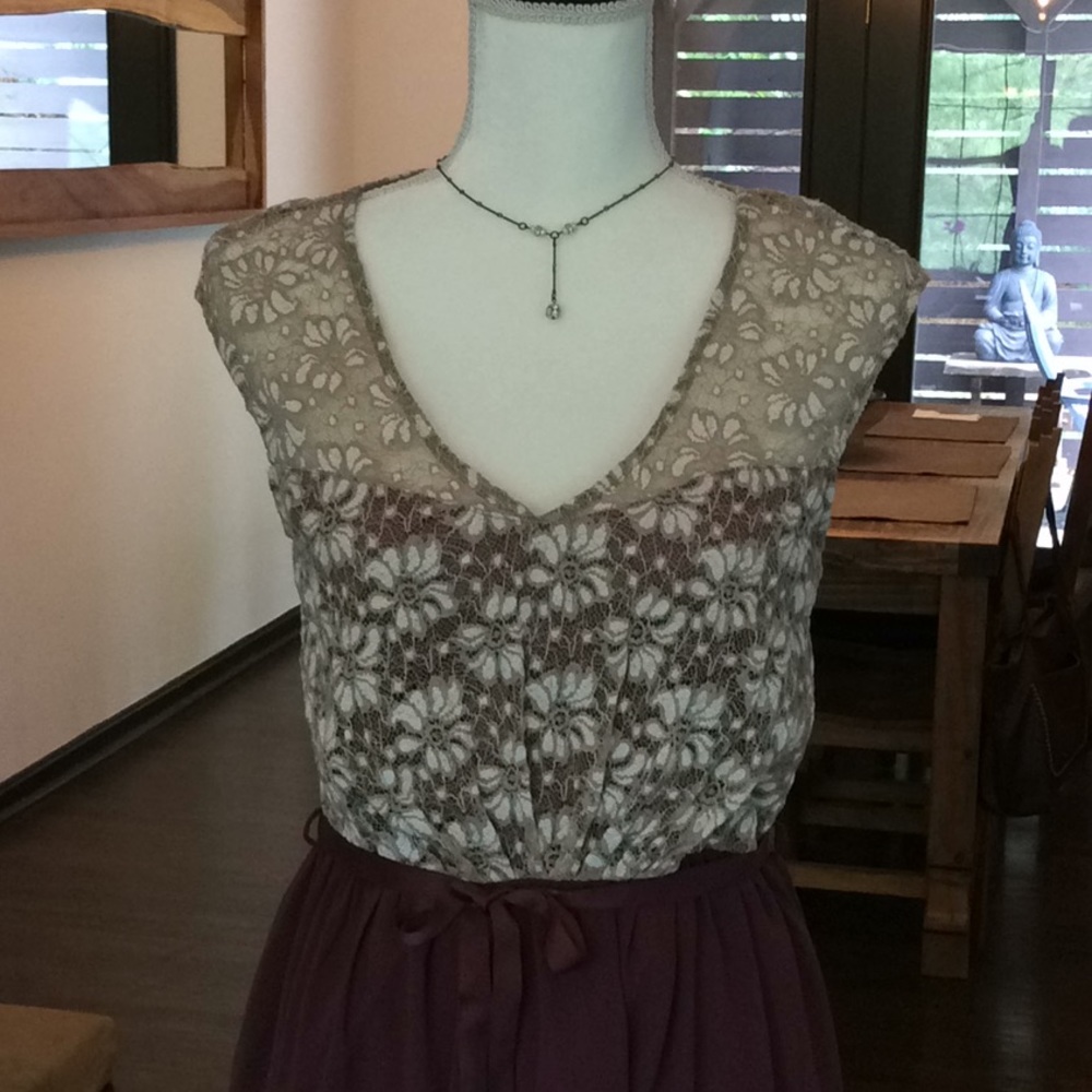 ModCloth Moon dress burgundy M - Picture 2 of 3